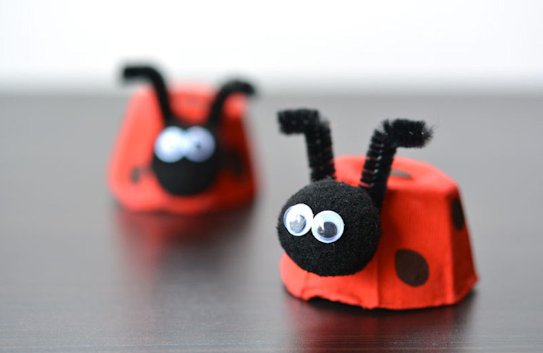Egg Carton Ladybugs