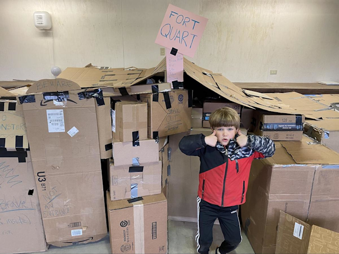 Recycled cardboard boxes