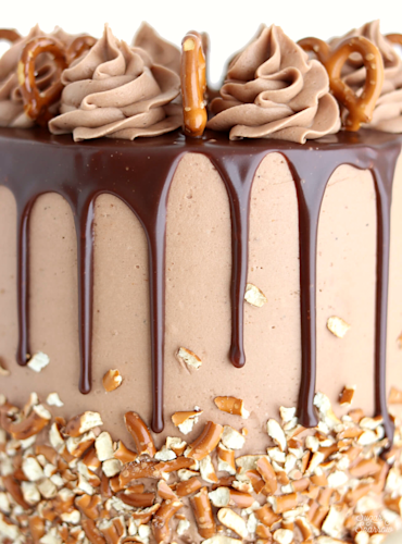 Sweet & Salty Pretzel Nutella Cake