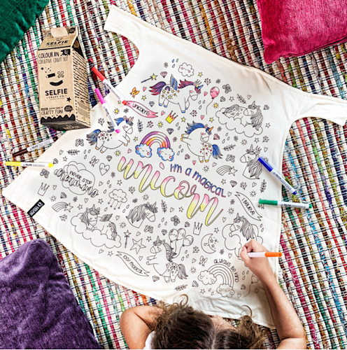 Selfie Clothing Co Color In Unicorn Cape
