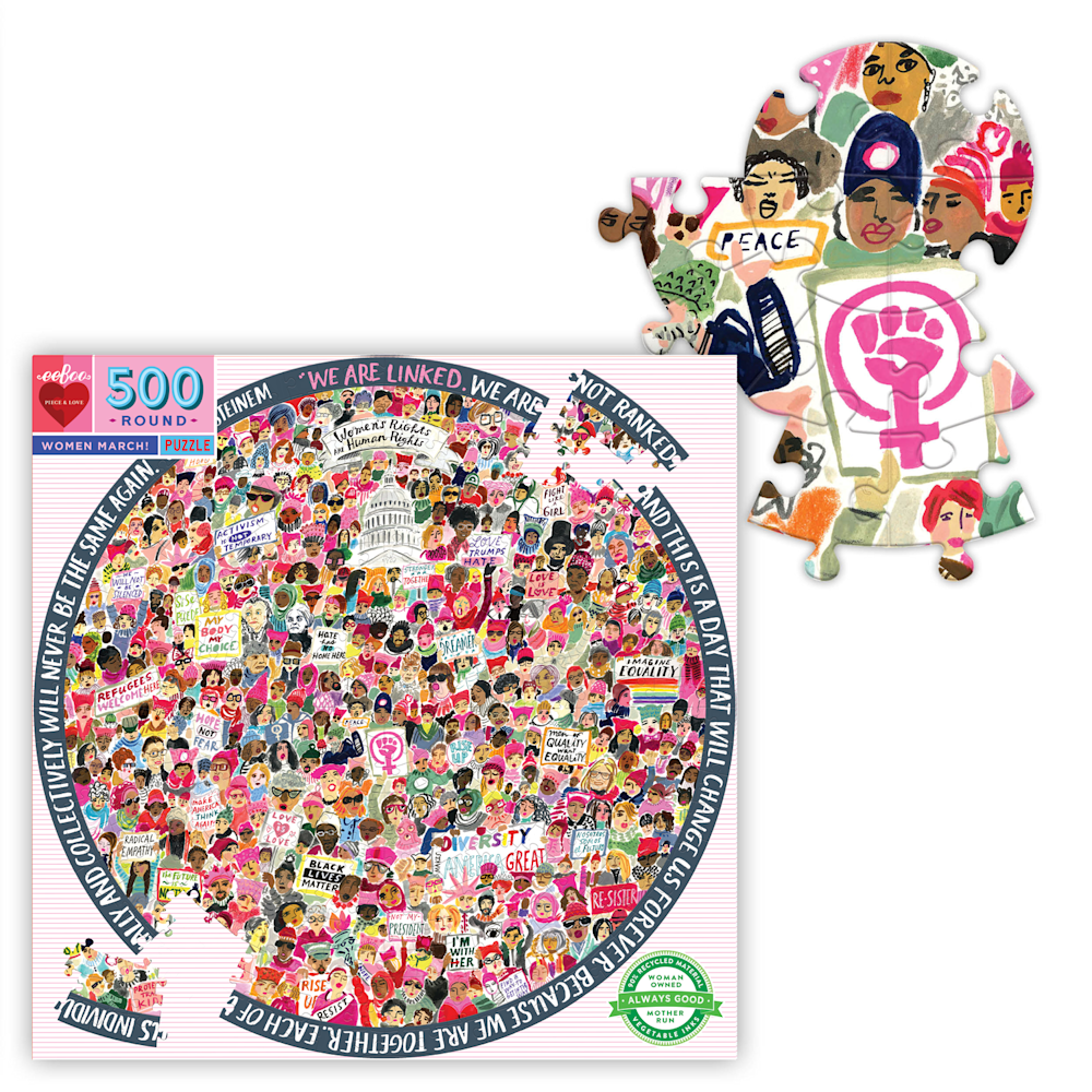 eeBoo Women March! 500 Piece Round Puzzle: 0