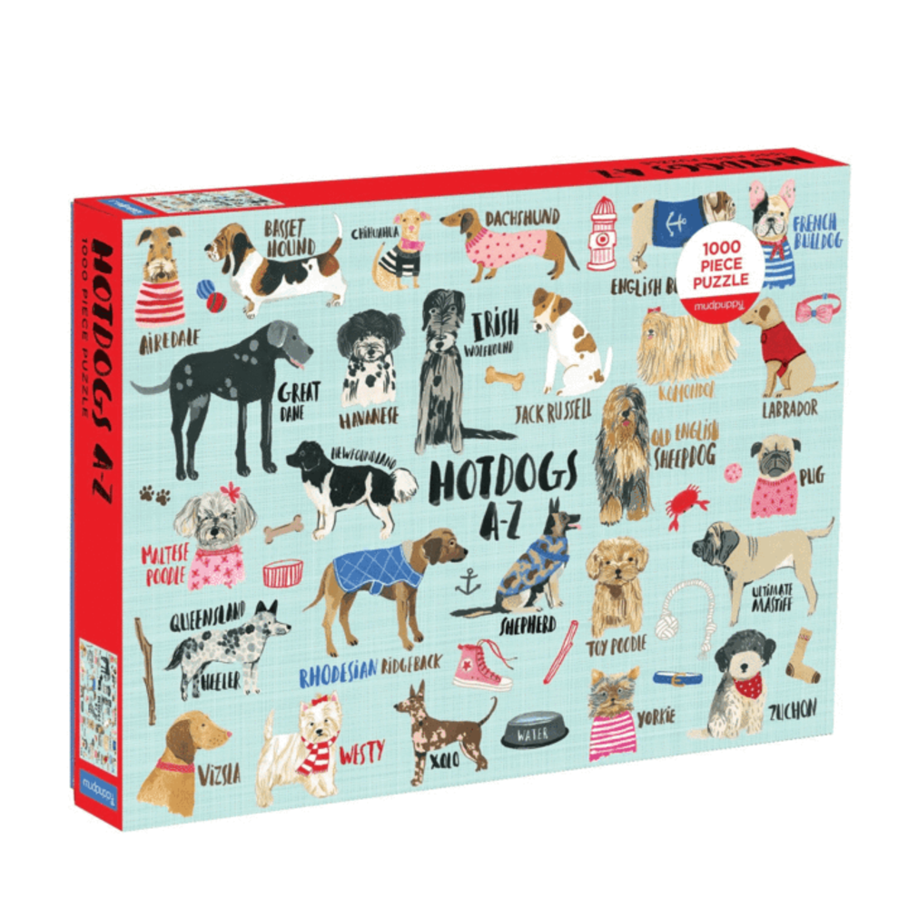 MudPuppy Hot Dogs A-Z 1000 pc Puzzle: 0