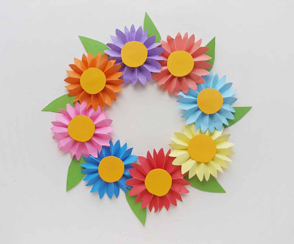 paper flower wreath