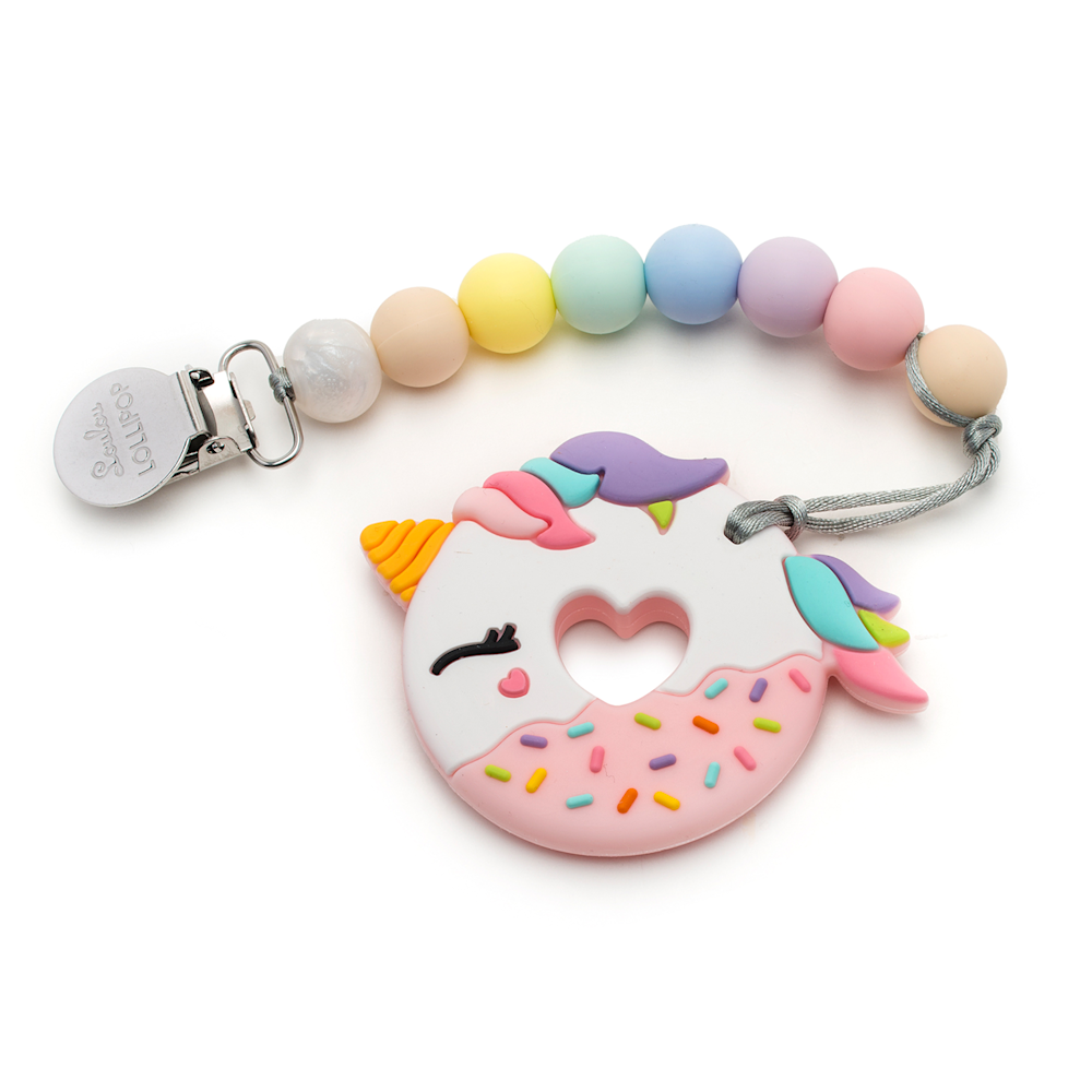 LouLou Lollipop Pink Unicorn Donut Teether: 0