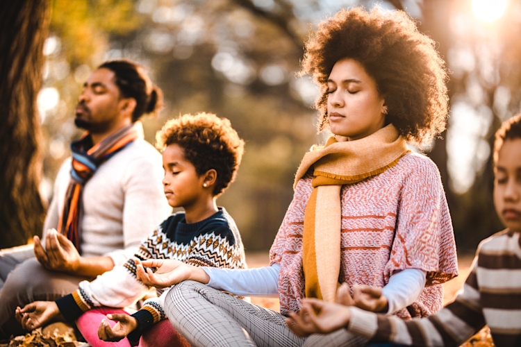 Family Meditating