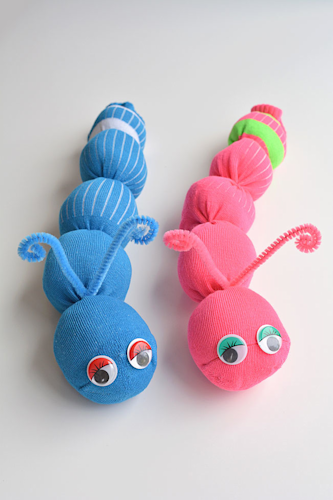 no sew sock worms