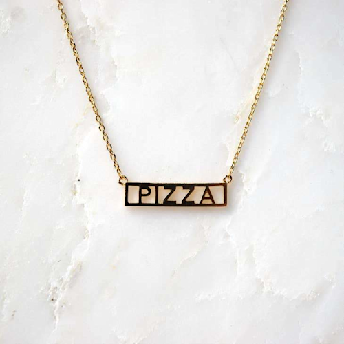 He Said She Said Pizza Necklace