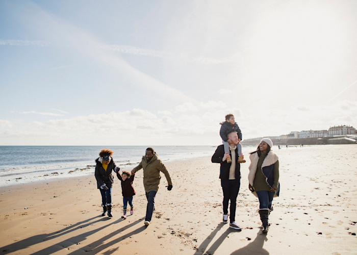 winter beach walk