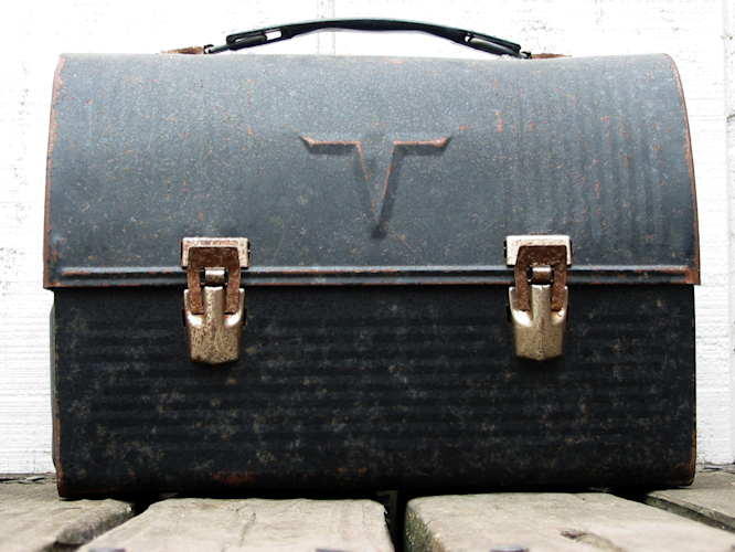 vintage black lunch box