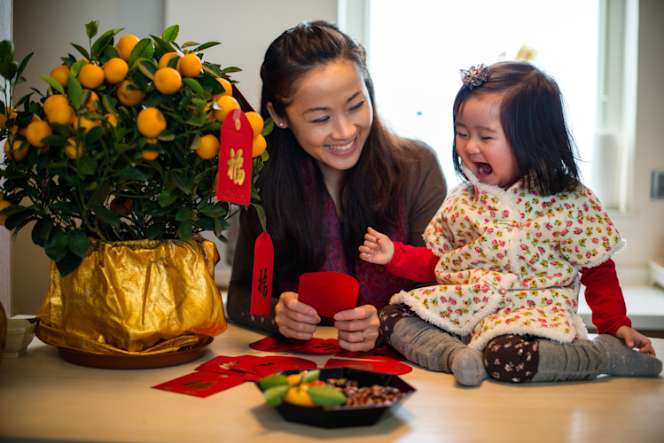 Family Celebrating Lunar New Year