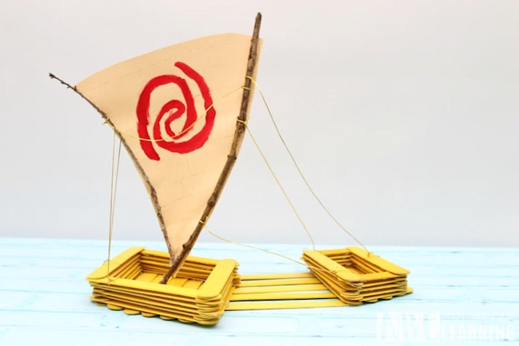 Moana Popsicle Stick Canoe Craft
