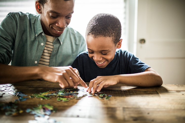 Family Doing a Puzzle