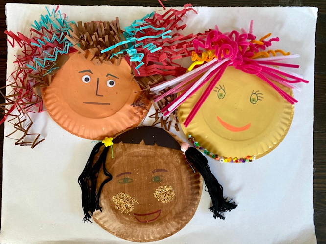 Paper Plate Self Portaits