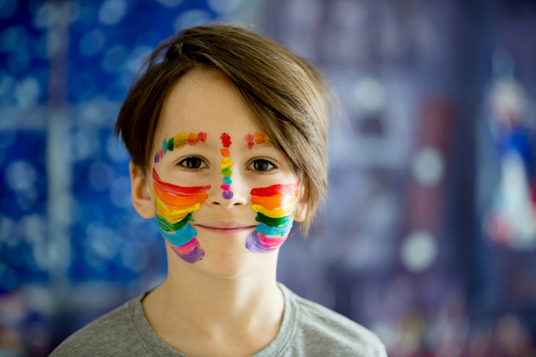 6. Rainbow Face Painting