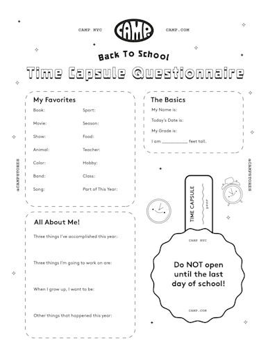 BackToSchoolTimeCapsule Camp