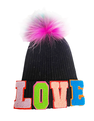 Bari Lynn H21 Beanie Love Black