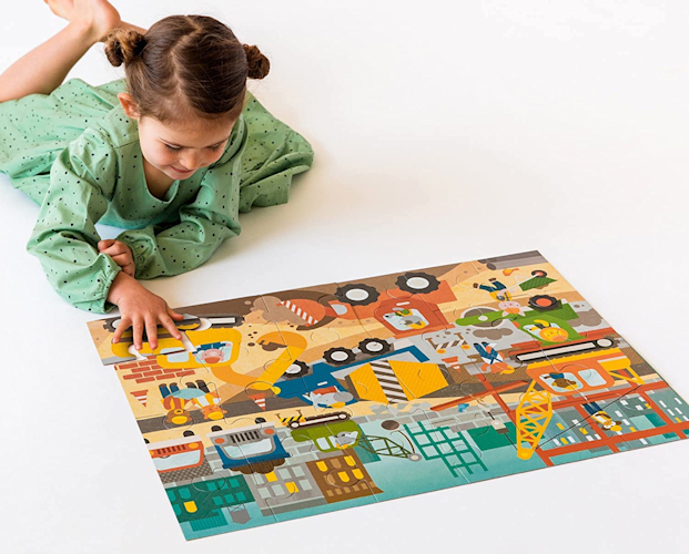 Petit Collage Construction Site Floor Puzzle