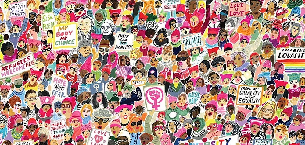 eeBoo Women March! 500 Piece Round Puzzle