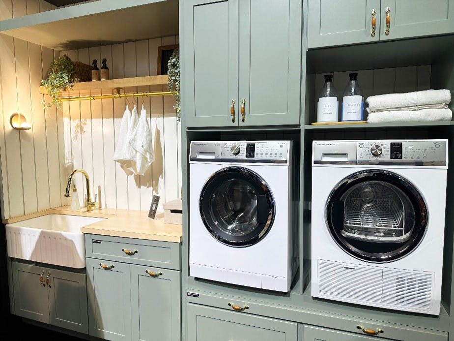 Fabuwood's KBIS 2024 Pistachio Green Laundry Room