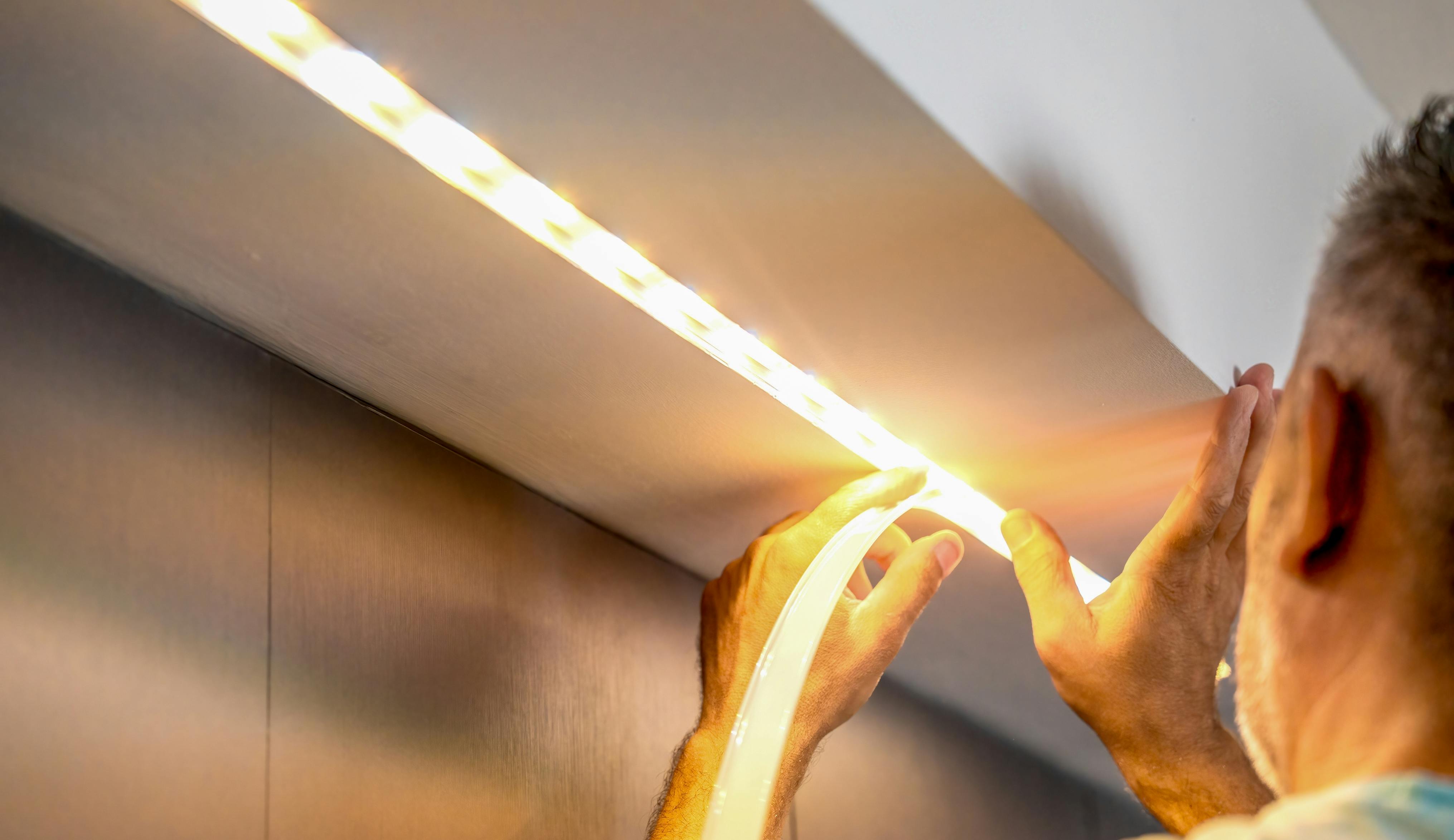 LED strips with concealed wiring