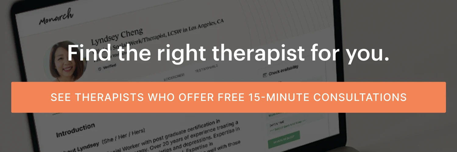 15 min consultation, find right therapist for you