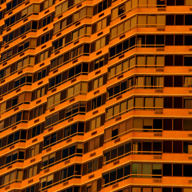 Orange building.