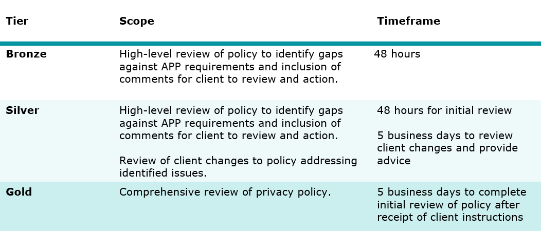 Privacy Policy Rapid Review Service