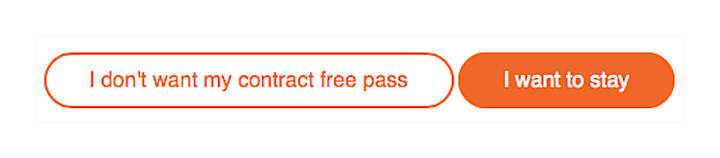 Bad UX - Step 2 - Confusing cancel buttons , a classic bad UX dark pattern — Source: NowTV account pages