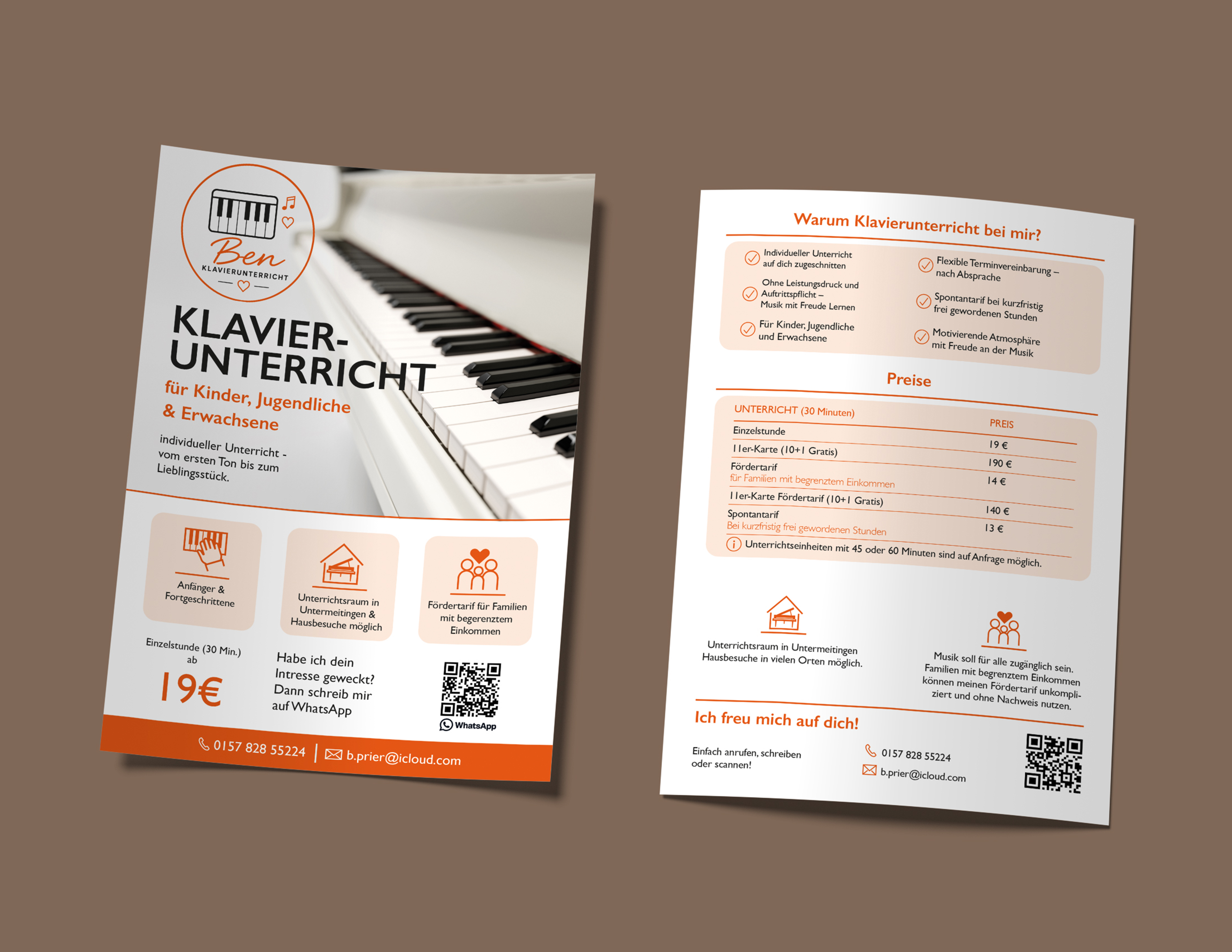 Projekt Cover: Flyer Klavierunterricht