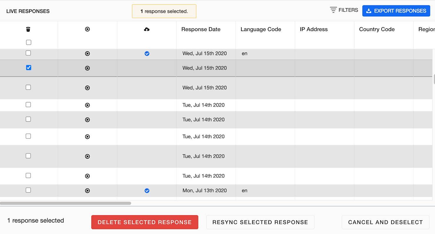resync individual response
