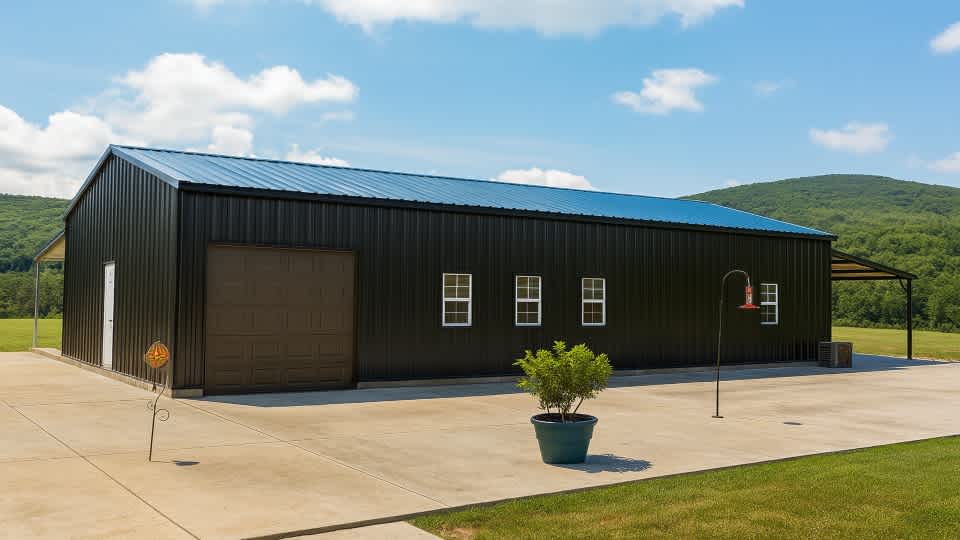 30x60x15 Garage with Lean-to