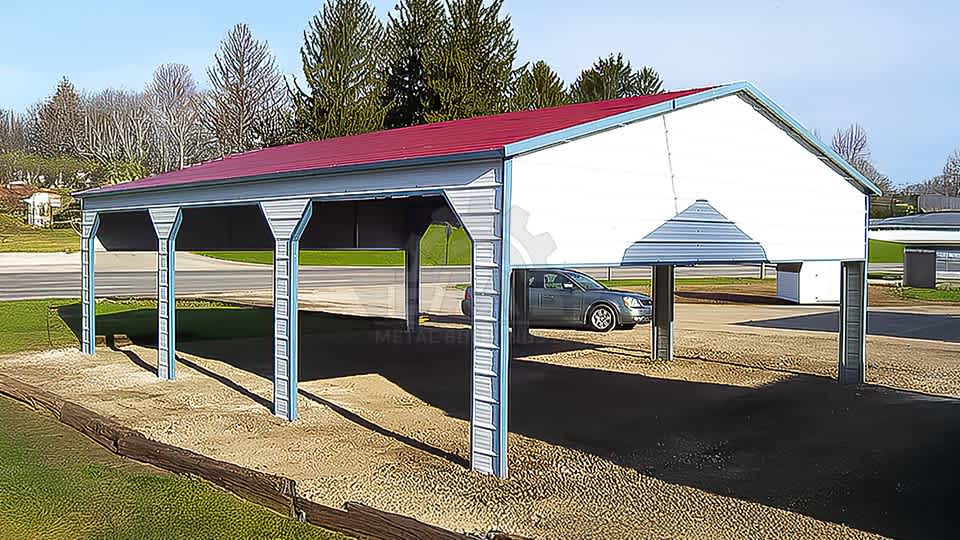 18x30x7 Side Entry Steel Carport