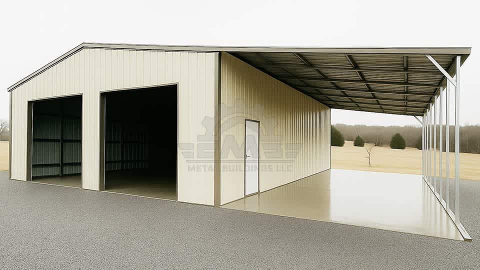 30x35x12 Garage with Lean-To