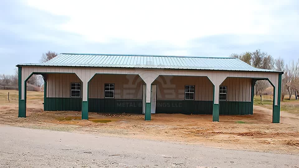 24x45x10 Garage with Lean to