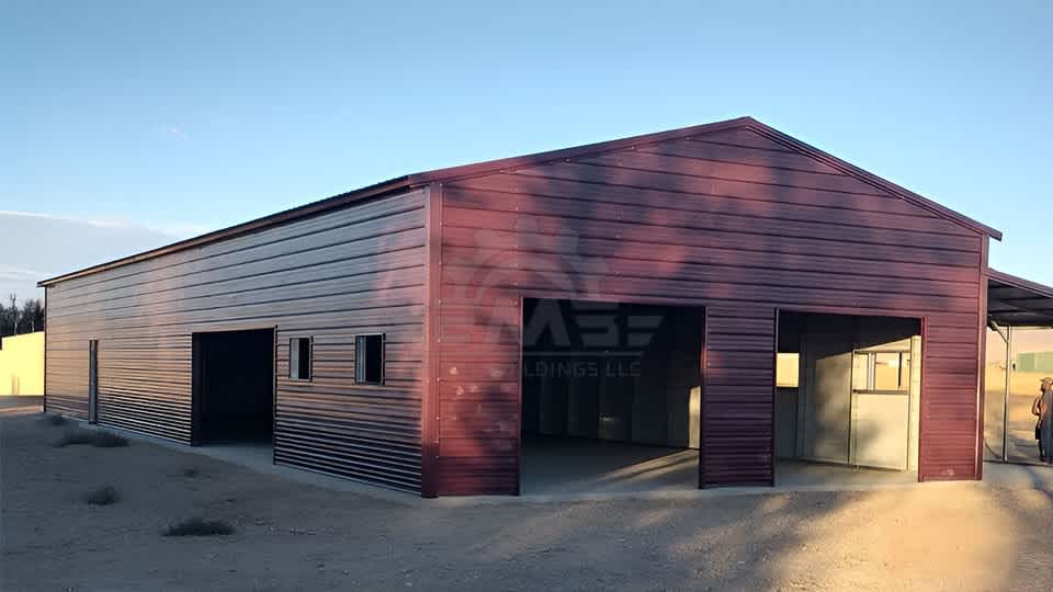 26x50x12 Garage with Lean-to