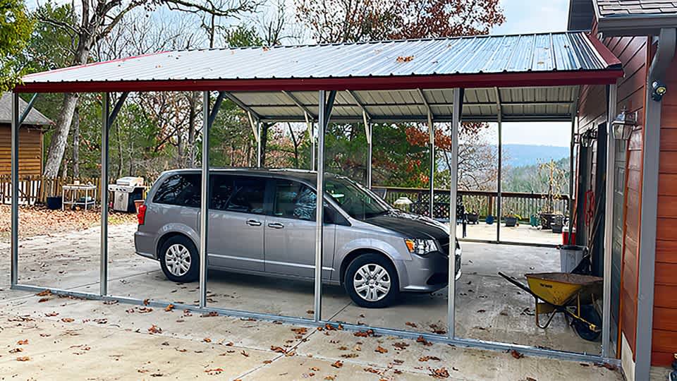 24x25x9 A-Frame Vertical Roof Carport