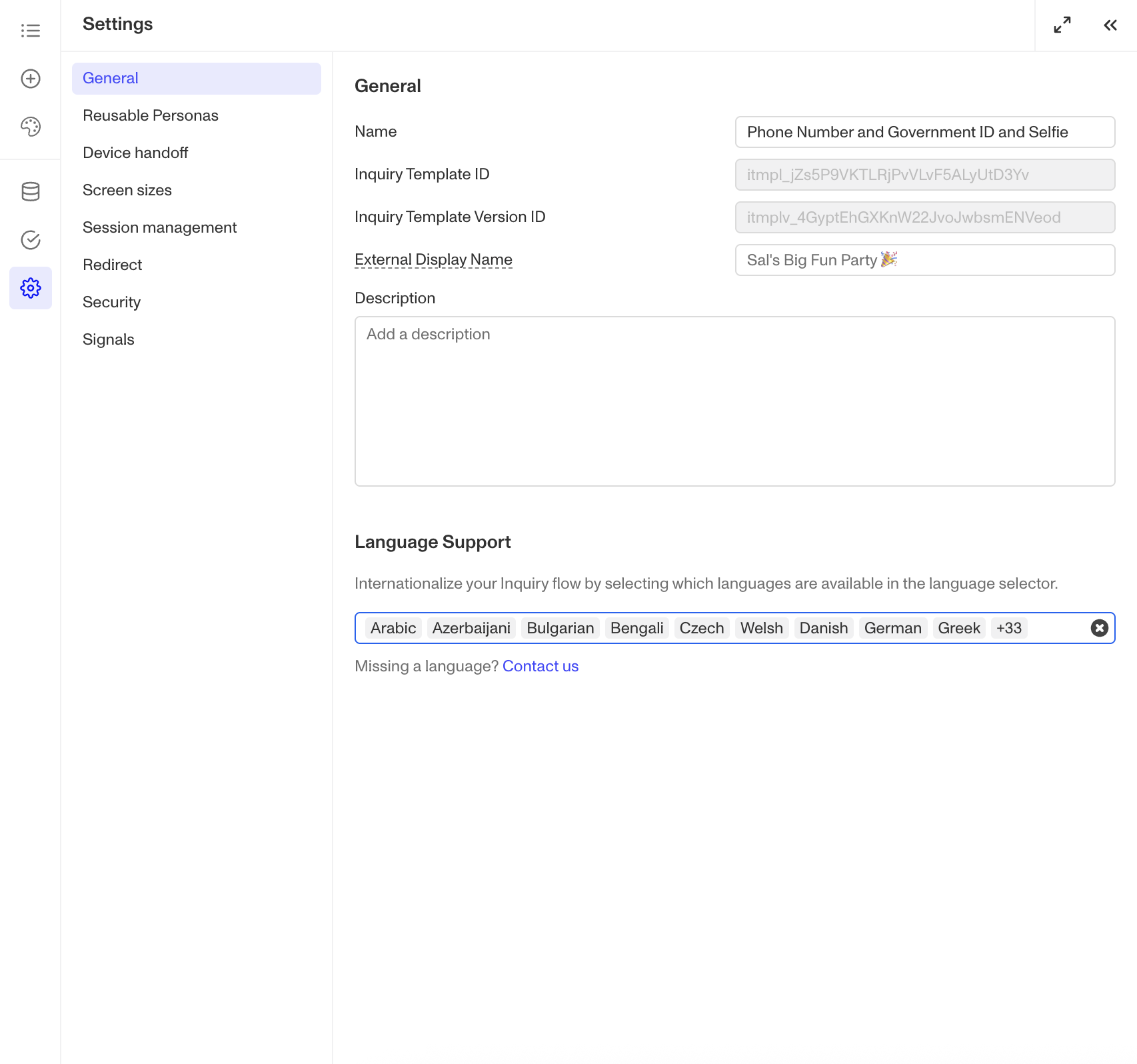 Translation-settings