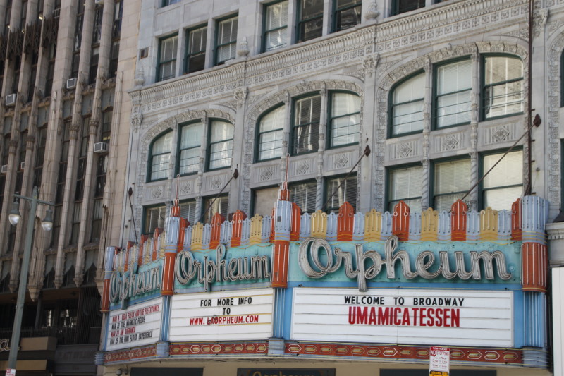 Facade of the Orpheum, Los Angeles, USA