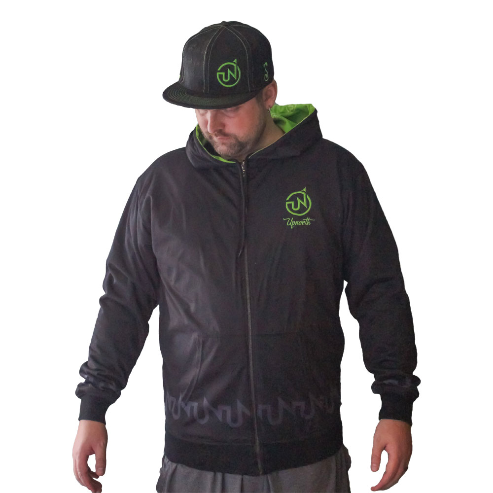 UpNorth Distribution Grassroots California Reversible Hoodie Black Front Side