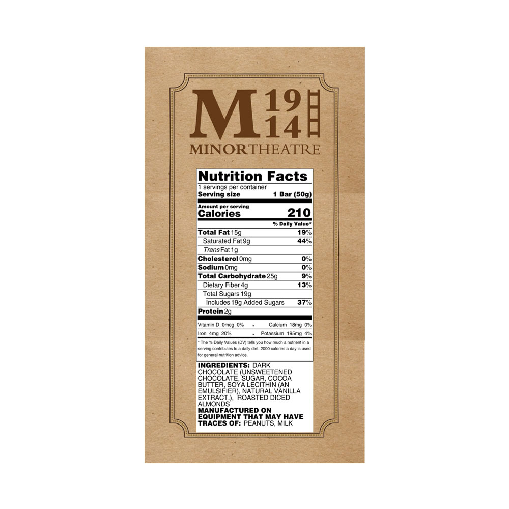 The Minor Theatre Dark Chocolate Packaging Artwork Back Side