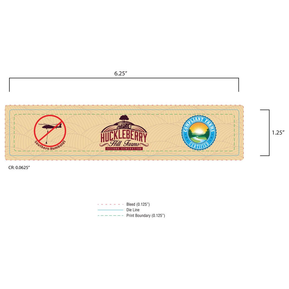 Huckleberry Hill Farms Seed Tube Upper Label Artwork