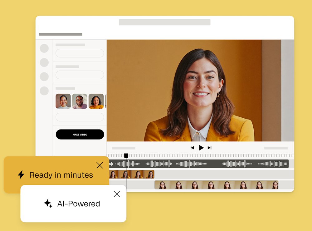 Simplified and composed UI representation illustrating EasyVideo featrue of Easygenerator