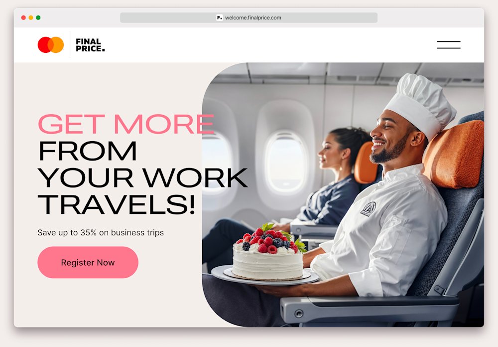 The landing page screenshot of the FinalPrice service
