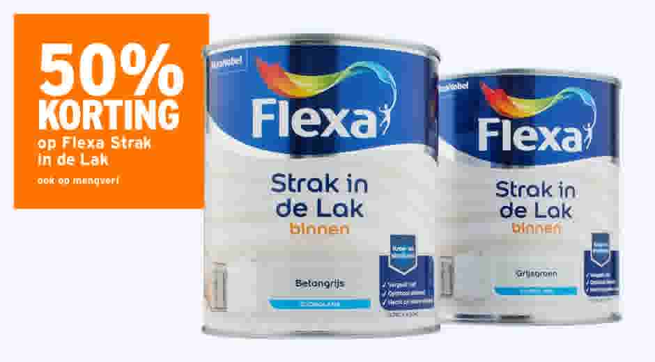 50% korting op Flexa strak in de lak