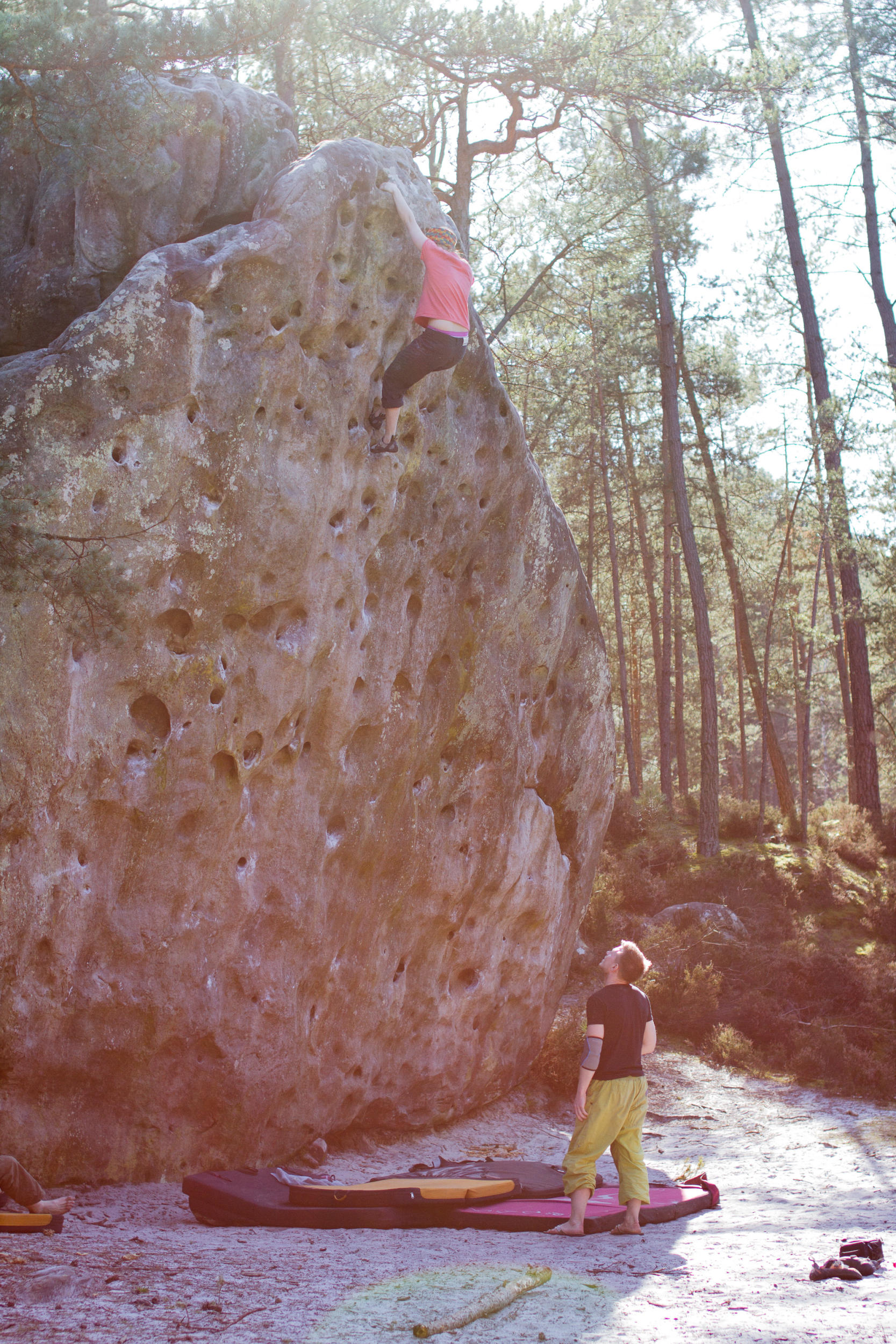 Bouldering in Fontainebleau, France