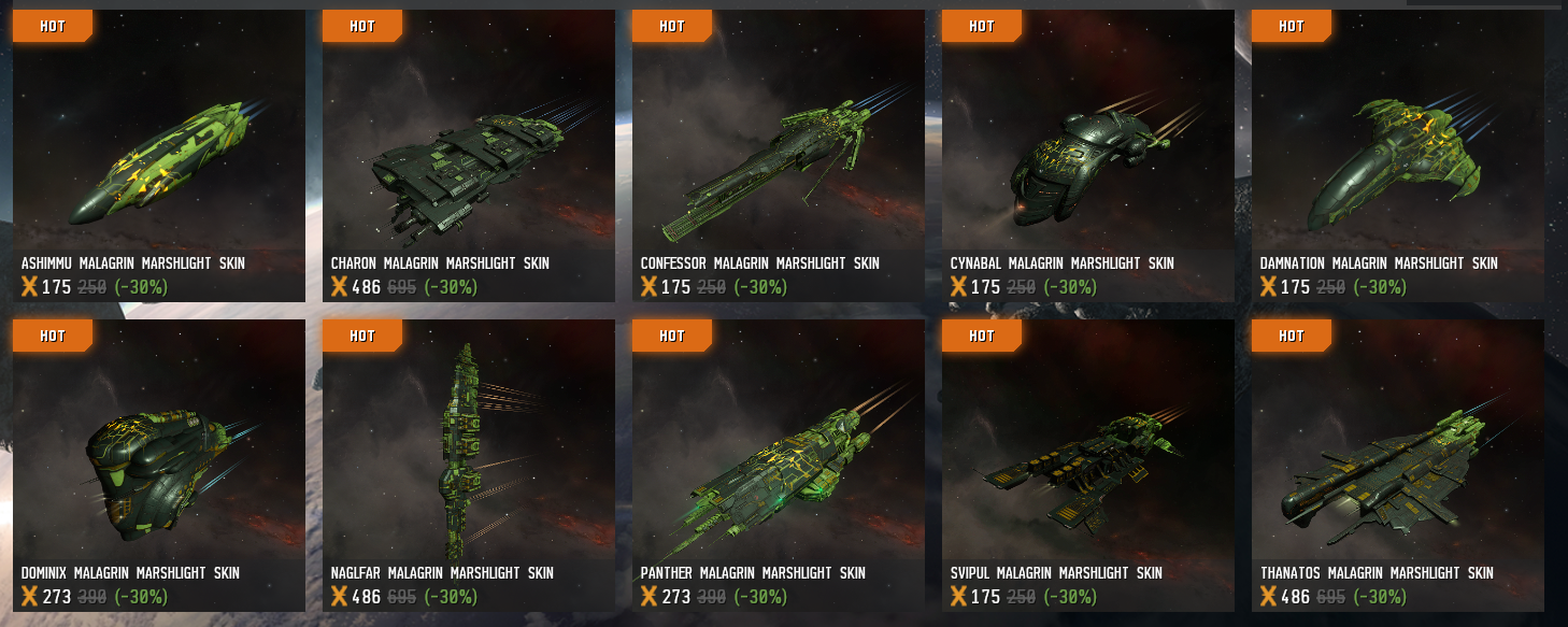 30% off Malagrin Marshlight SKINs