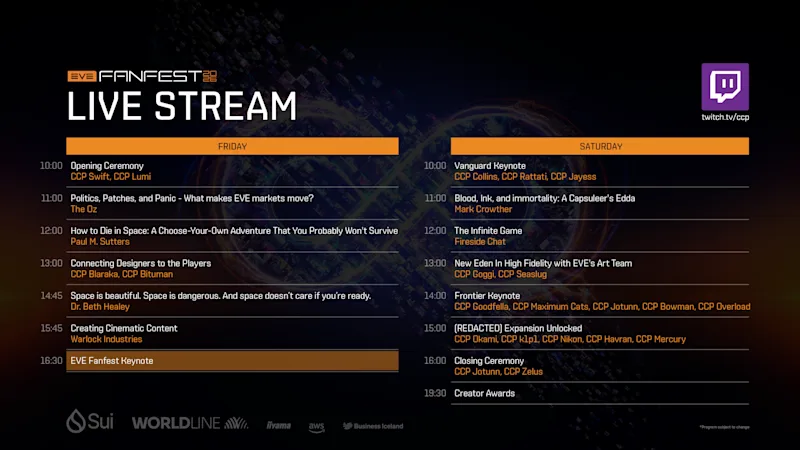 Megablog - livestream schedule