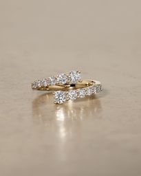 diamond bypass ring in gold and diamond