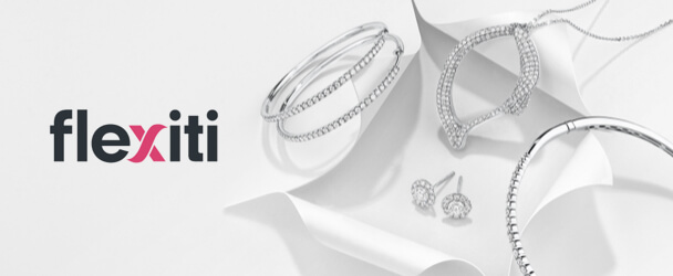 Flexiti logo with diamond jewellery