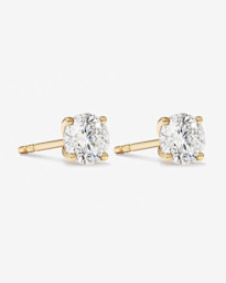 gold diamond solitaire stud earrings